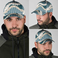 Dark Cyan Hawaii Tiare and Shell Lei Classic Cap Hawaiian Palaka Luxury Vibes LT14 - Polynesian Pride