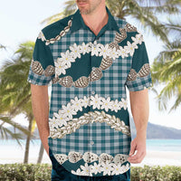 Dark Cyan Hawaii Tiare and Shell Lei Hawaiian Shirt Hawaiian Palaka Luxury Vibes LT14 - Polynesian Pride