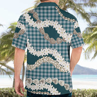 Dark Cyan Hawaii Tiare and Shell Lei Hawaiian Shirt Hawaiian Palaka Luxury Vibes LT14 - Polynesian Pride