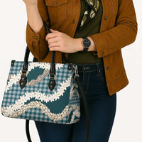 Dark Cyan Hawaii Tiare and Shell Lei Leather Bag Hawaiian Palaka Luxury Vibes LT14 - Polynesian Pride