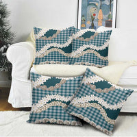 Dark Cyan Hawaii Tiare and Shell Lei Pillow Cover Hawaiian Palaka Luxury Vibes - Polynesian Pride