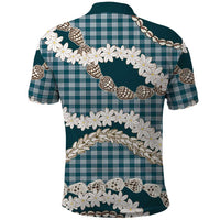 Dark Cyan Hawaii Tiare and Shell Lei Polo Shirt Hawaiian Palaka Luxury Vibes LT14 - Polynesian Pride