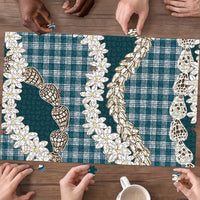 Dark Cyan Hawaii Tiare and Shell Lei Puzzle Hawaiian Palaka Luxury Vibes LT14 - Polynesian Pride