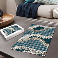 Dark Cyan Hawaii Tiare and Shell Lei Puzzle Hawaiian Palaka Luxury Vibes LT14 - Polynesian Pride