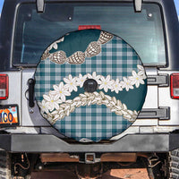 Dark Cyan Hawaii Tiare and Shell Lei Spare Tire Cover Hawaiian Palaka Luxury Vibes - Polynesian Pride