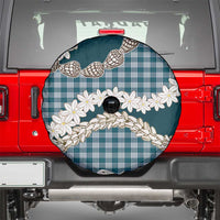 Dark Cyan Hawaii Tiare and Shell Lei Spare Tire Cover Hawaiian Palaka Luxury Vibes - Polynesian Pride