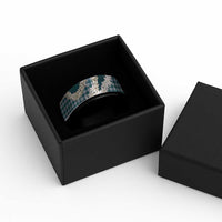 Dark Cyan Hawaii Tiare and Shell Lei Spinner Ring Hawaiian Palaka Luxury Vibes - Polynesian Pride