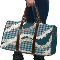 Dark Cyan Hawaii Tiare and Shell Lei Travel Bag Hawaiian Palaka Luxury Vibes - Polynesian Pride