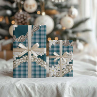 Dark Cyan Hawaii Tiare and Shell Lei Wrapping Paper Hawaiian Palaka Luxury Vibes LT14 - Polynesian Pride