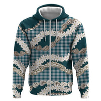 Dark Cyan Hawaii Tiare and Shell Lei Zip Hoodie Hawaiian Palaka Luxury Vibes LT14 Zip Hoodie Dark Cyan - Polynesian Pride