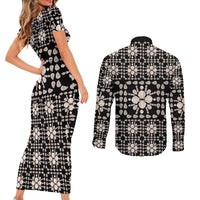 Aloha Hawaii Shell Quilt Couples Matching Short Sleeve Bodycon Dress and Long Sleeve Button Shirt Seamless Style LT14 - Polynesian Pride