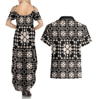 Aloha Hawaii Shell Quilt Couples Matching Summer Maxi Dress and Hawaiian Shirt Seamless Style LT14 - Polynesian Pride