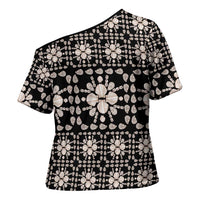 Aloha Hawaii Shell Quilt Cross Shoulder Shirt Seamless Style LT14 - Polynesian Pride