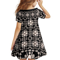 Aloha Hawaii Shell Quilt Family Matching Off Shoulder Short Dress and Hawaiian Shirt Seamless Style - Polynesian Pride