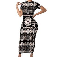 Aloha Hawaii Shell Quilt Family Matching Short Sleeve Bodycon Dress and Hawaiian Shirt Seamless Style - Polynesian Pride