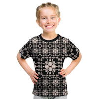 Aloha Hawaii Shell Quilt Kid T Shirt Seamless Style LT14 Black - Polynesian Pride