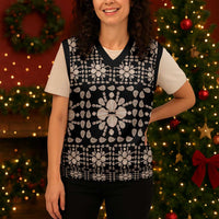 Aloha Hawaii Shell Quilt Christmas Knitted V-Neck Vest Seamless Style - Polynesian Pride