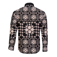 Aloha Hawaii Shell Quilt Long Sleeve Button Shirt Seamless Style - Polynesian Pride