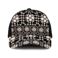 Aloha Hawaii Shell Quilt Mesh Trucker Cap Seamless Style LT14 One Size Black Black - Polynesian Pride