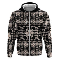 Aloha Hawaii Shell Quilt Zip Hoodie Seamless Style - Polynesian Pride