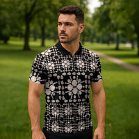 Aloha Hawaii Shell Quilt Zipper Polo Shirt Seamless Style LT14 - Polynesian Pride