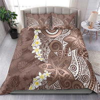 Mocha Mousse Polynesian Tribal Frangipani Tropical Vibe Bedding Set