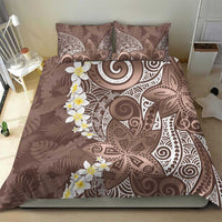 Mocha Mousse Polynesian Tribal Frangipani Tropical Vibe Bedding Set