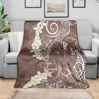 Mocha Mousse Polynesian Tribal Frangipani Tropical Vibe Blanket LT14 - Polynesian Pride