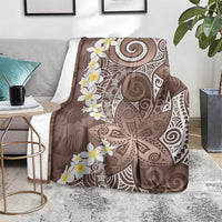 Mocha Mousse Polynesian Tribal Frangipani Tropical Vibe Blanket LT14 - Polynesian Pride