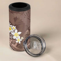 Mocha Mousse Polynesian Tribal Frangipani Tropical Vibe 4 in 1 Can Cooler Tumbler LT14 - Polynesian Pride