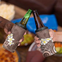Mocha Mousse Polynesian Tribal Frangipani Tropical Vibe 4 in 1 Can Cooler Tumbler LT14 - Polynesian Pride