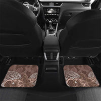 Mocha Mousse Polynesian Tribal Frangipani Tropical Vibe Car Mats LT14 Set 2pcs - Back Mocha Mousse - Polynesian Pride