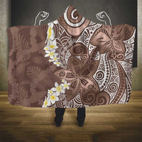 Mocha Mousse Polynesian Tribal Frangipani Tropical Vibe Hooded Blanket LT14 - Polynesian Pride