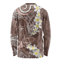 Mocha Mousse Polynesian Tribal Frangipani Tropical Vibe Long Sleeve Shirt LT14 - Polynesian Pride