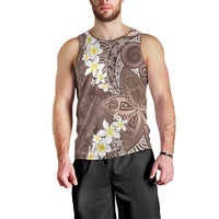 Mocha Mousse Polynesian Tribal Frangipani Tropical Vibe Men Tank Top LT14 - Polynesian Pride