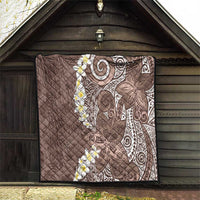 Mocha Mousse Polynesian Tribal Frangipani Tropical Vibe Quilt