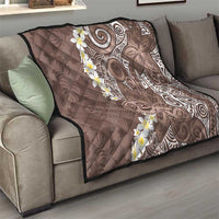 Mocha Mousse Polynesian Tribal Frangipani Tropical Vibe Quilt