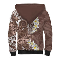 Mocha Mousse Polynesian Tribal Frangipani Tropical Vibe Sherpa Hoodie LT14 - Polynesian Pride