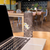 Mocha Mousse Polynesian Tribal Frangipani Tropical Vibe Skinny Tumbler LT14 - Polynesian Pride