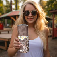 Mocha Mousse Polynesian Tribal Frangipani Tropical Vibe Skinny Tumbler LT14 - Polynesian Pride