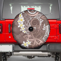 Mocha Mousse Polynesian Tribal Frangipani Tropical Vibe Spare Tire Cover LT14 - Polynesian Pride