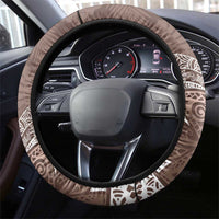 Mocha Mousse Polynesian Tribal Frangipani Tropical Vibe Steering Wheel Cover LT14 - Polynesian Pride