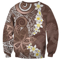 Mocha Mousse Polynesian Tribal Frangipani Tropical Vibe Sweatshirt LT14 - Polynesian Pride