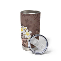 Mocha Mousse Polynesian Tribal Frangipani Tropical Vibe Tumbler Cup LT14 - Polynesian Pride