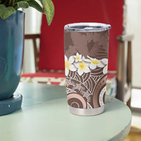 Mocha Mousse Polynesian Tribal Frangipani Tropical Vibe Tumbler Cup LT14 - Polynesian Pride