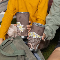 Mocha Mousse Polynesian Tribal Frangipani Tropical Vibe Tumbler Cup LT14 - Polynesian Pride