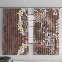 Mocha Mousse Polynesian Tribal Frangipani Tropical Vibe Window Curtain LT14 With Hooks Mocha Mousse - Polynesian Pride