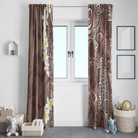 Mocha Mousse Polynesian Tribal Frangipani Tropical Vibe Window Curtain LT14 - Polynesian Pride