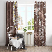 Mocha Mousse Polynesian Tribal Frangipani Tropical Vibe Window Curtain LT14 - Polynesian Pride