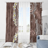 Mocha Mousse Polynesian Tribal Frangipani Tropical Vibe Window Curtain LT14 - Polynesian Pride